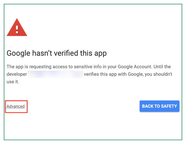 Authorization warning before executing Google Apps Script